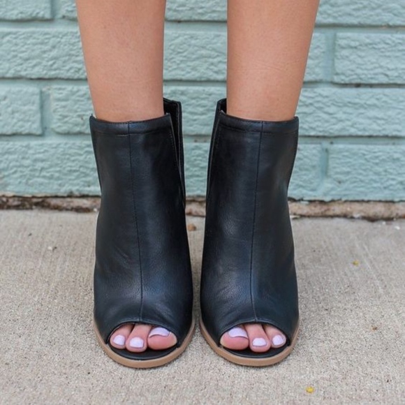 JAXTON Peep Toe Bootie - BLACK - Picture 2 of 2